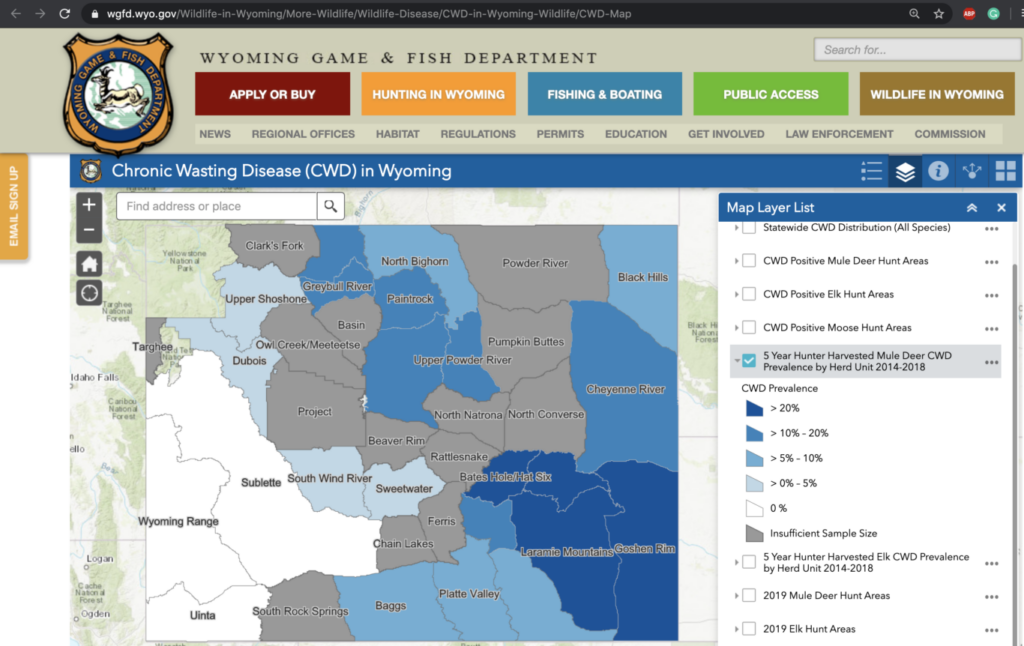 CWD Hunter Harvested Data 2014-2018