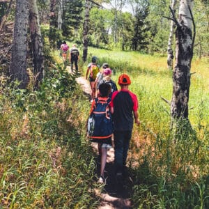 Students on a nature hike