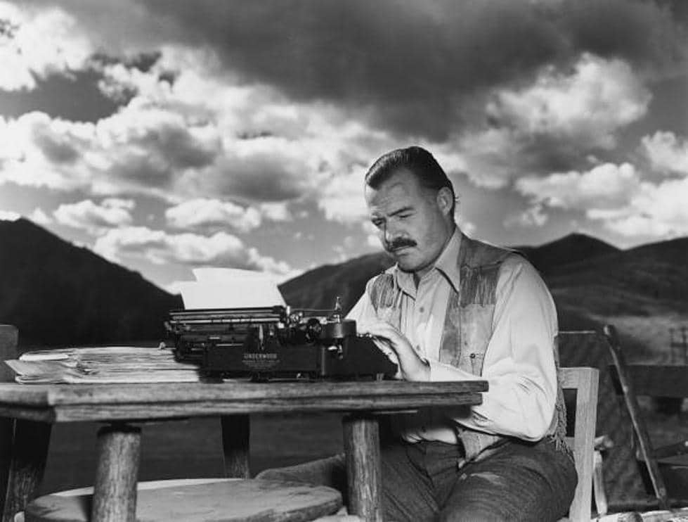 ernest hemingway writing in wyoming - getty images